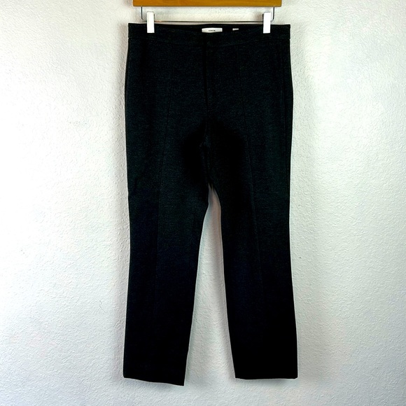 Vince Crop Stretch Knit Trousers in Charcoal Gray 10 - Picture 1 of 7